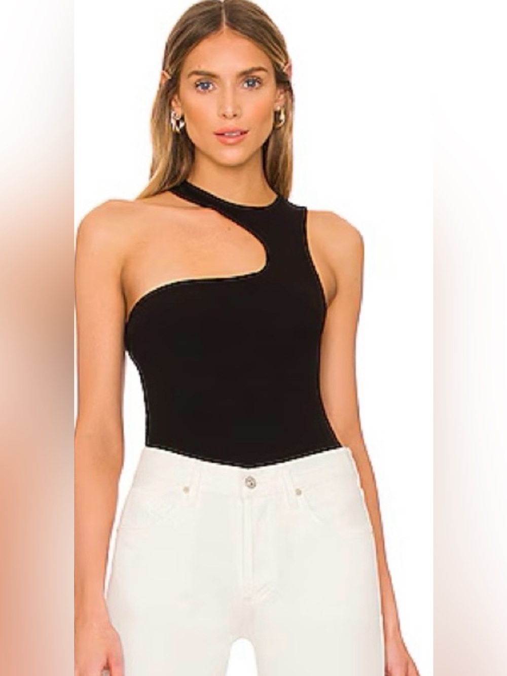 REVOLVE Black ASTR One-Shoulder Cutout Bodysuit
